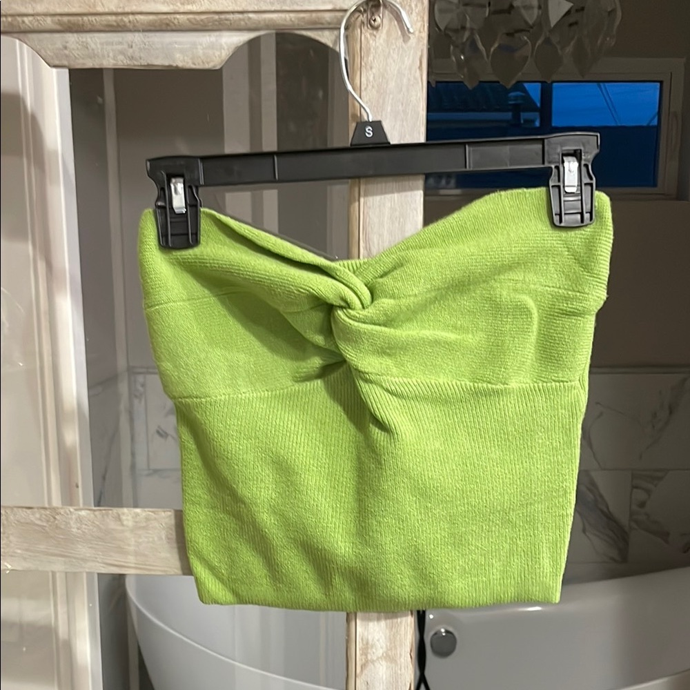 Lime Green Knotted Tube Top